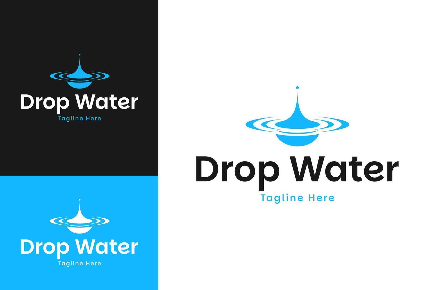 Blue water drop logo design template illustration idea vector