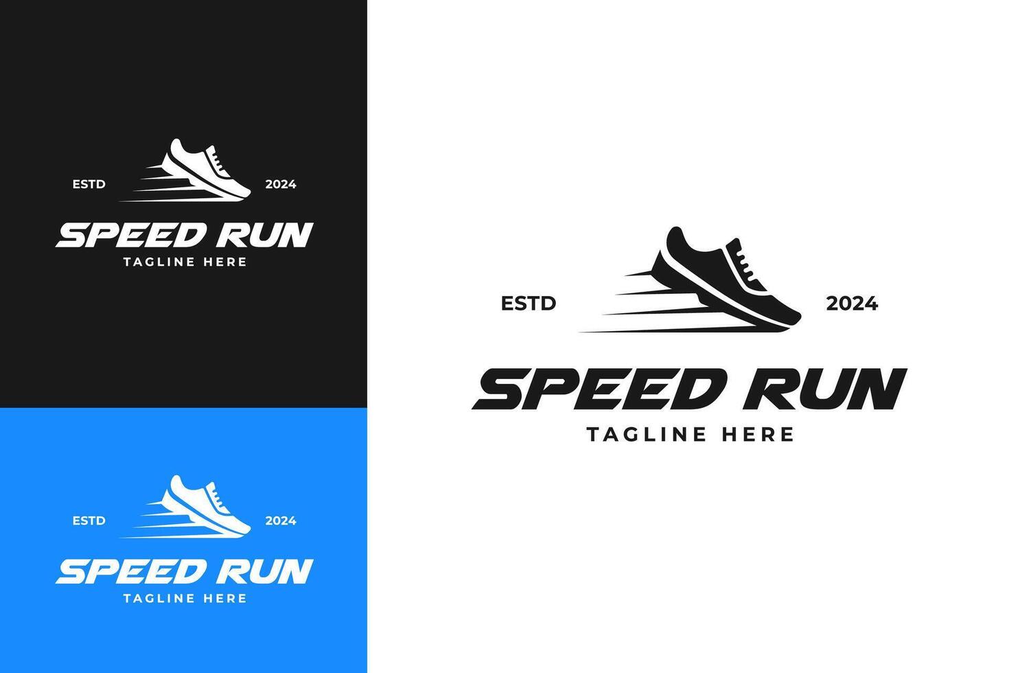Running shoe logo design for runner or sport template symbol illustration vector