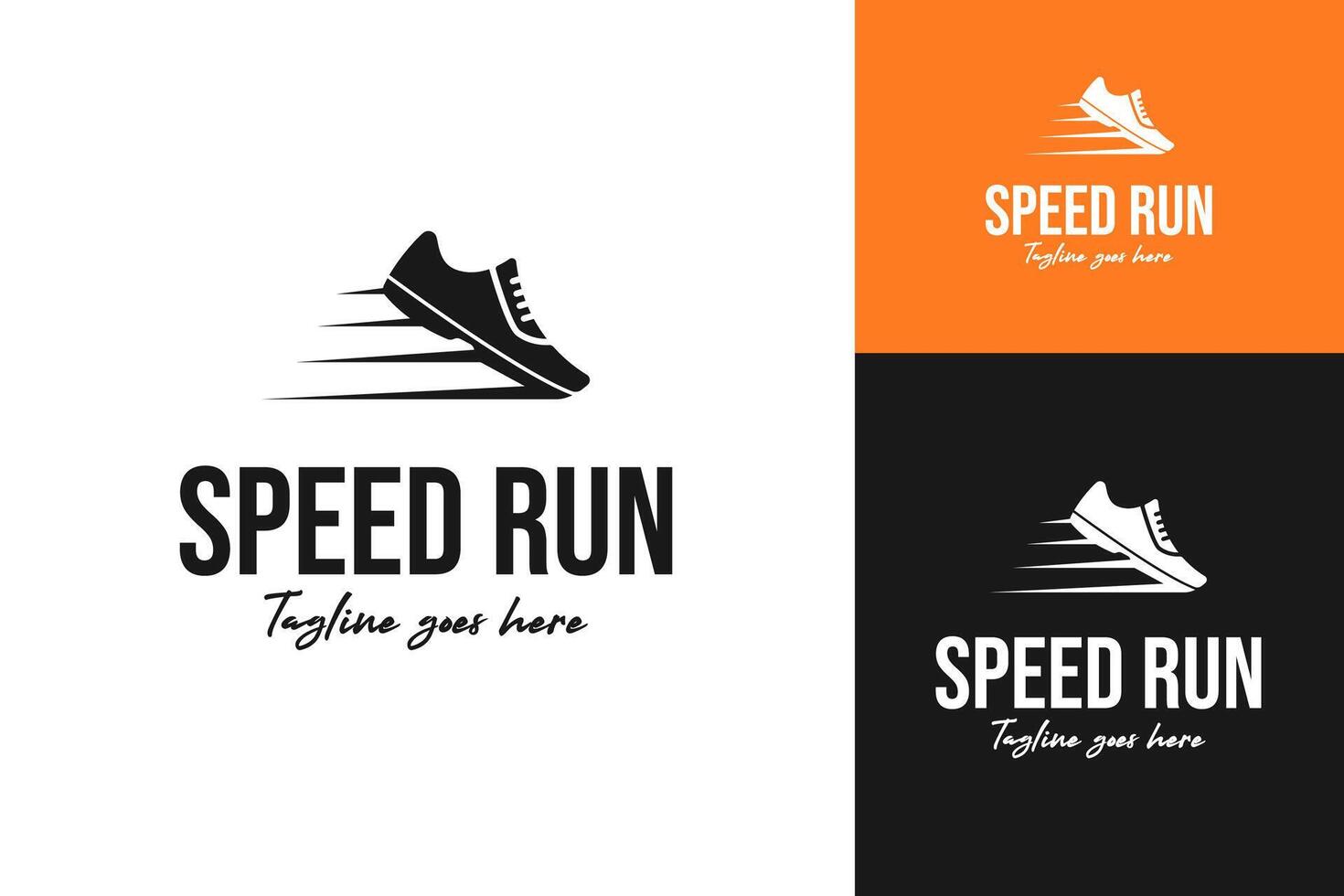 Speed run shoe logo design template symbol illustration vector