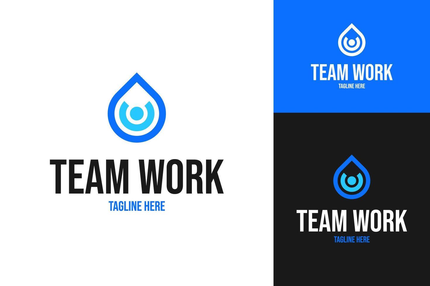 People with drop oil for team work logo design template illustration vector