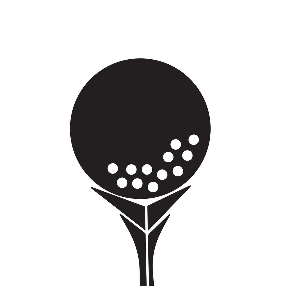 golf ball on tee flat style isolated vector
