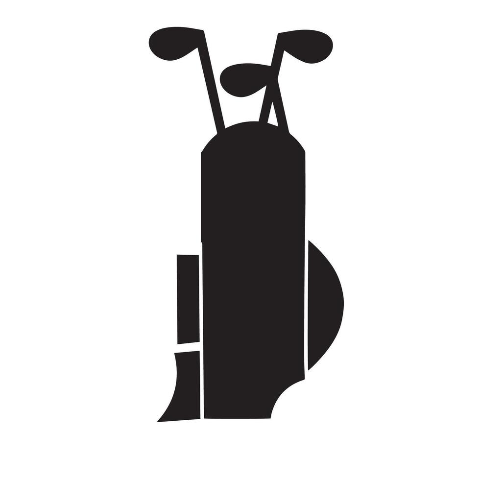 golf bag icon flat style illustration with golf tools vector