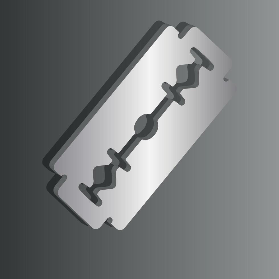 3D Blade razor icon with shadow, isolated on gradient background Eps 10 . vector
