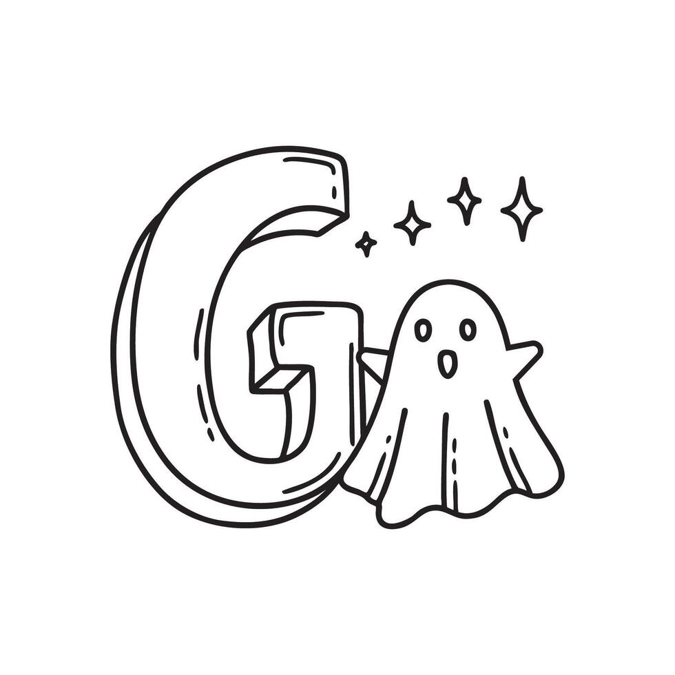 An illustration of letter G beside a ghost vector