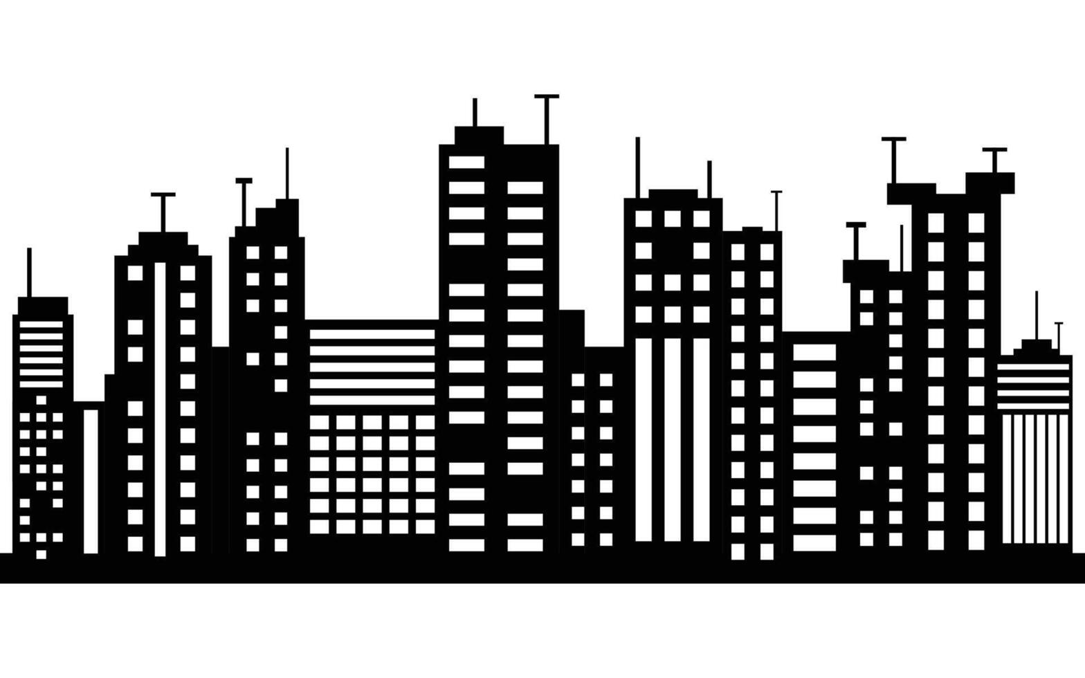 Minimalist city skyline silhouette with modern high-rise buildings vector