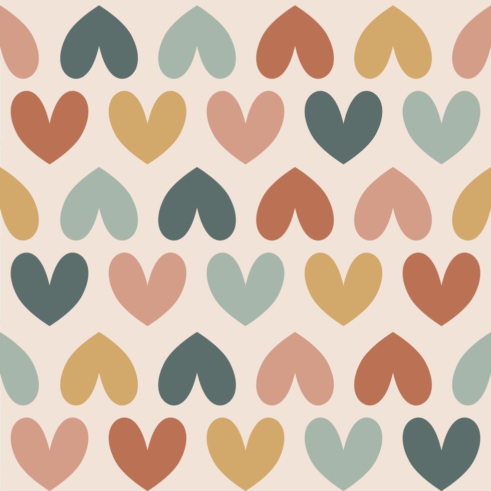 Pattern of boho heart vector