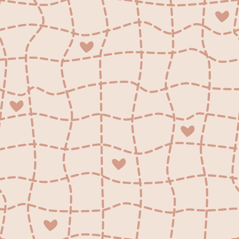 Seamless pattern of boho heart vector