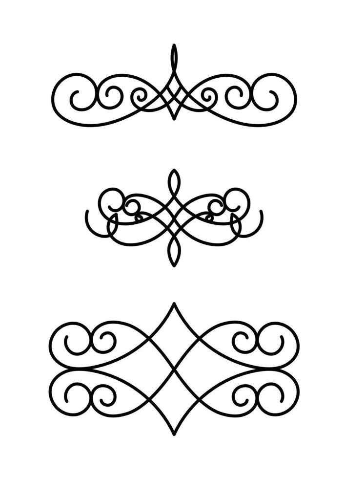 Set collection of retro ornaments divider vector