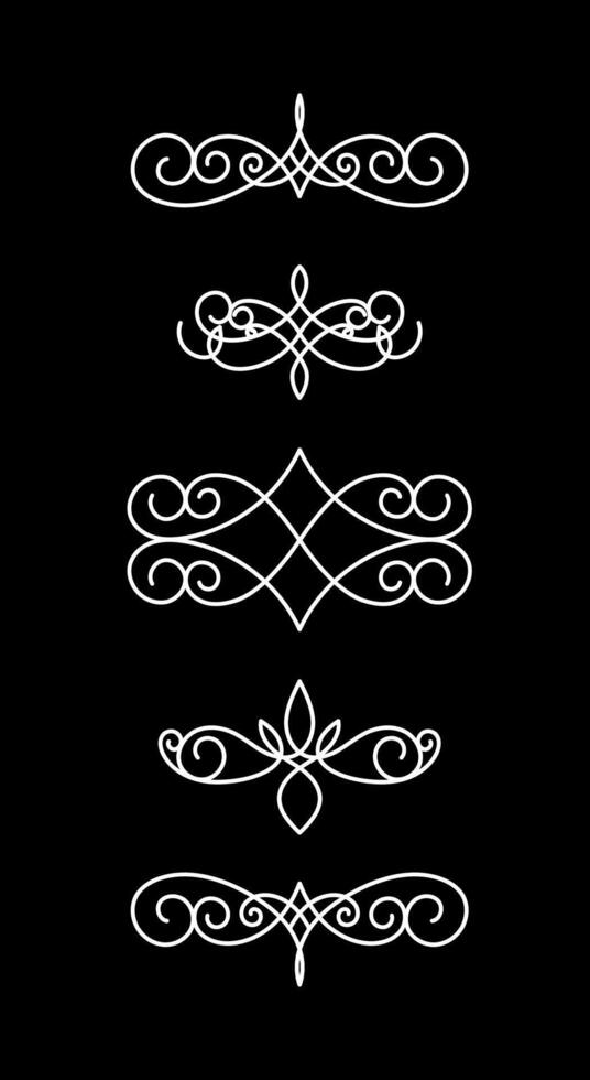 Set five collection of retro ornaments art vector