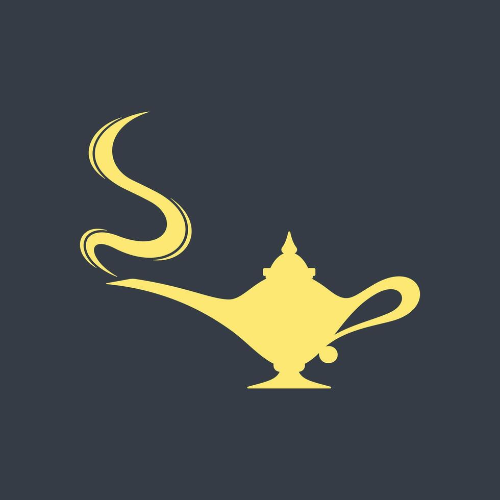 Magic lamp trendy artwork pretty abstract illustration colorful useable design vector