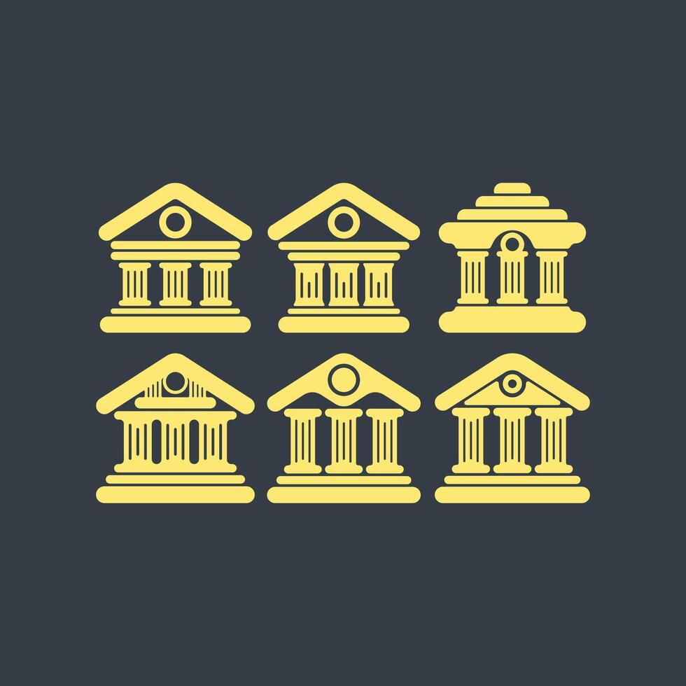 Bank building trendy artwork stunning abstract illustration colorful useable design vector