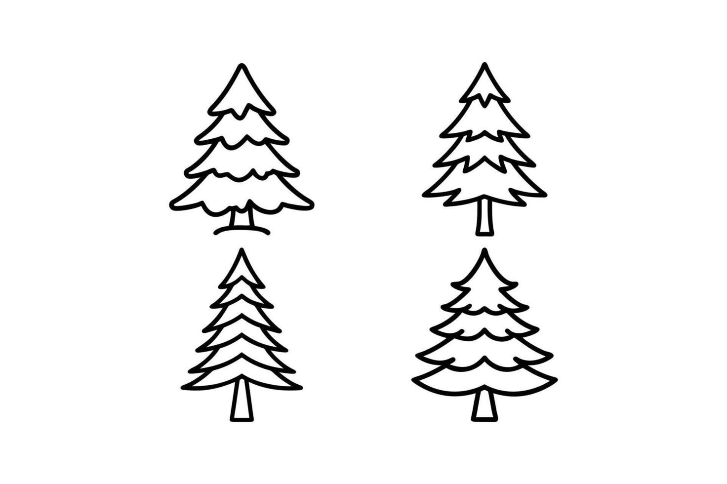 Slender Fir Tree with Fewer Branches Illustration vector