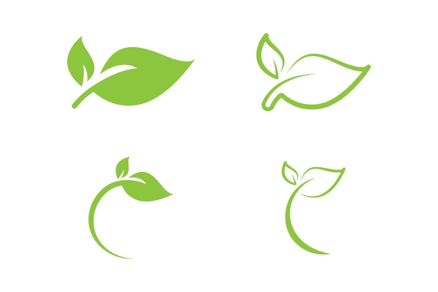 Green and leaf logo design template vector