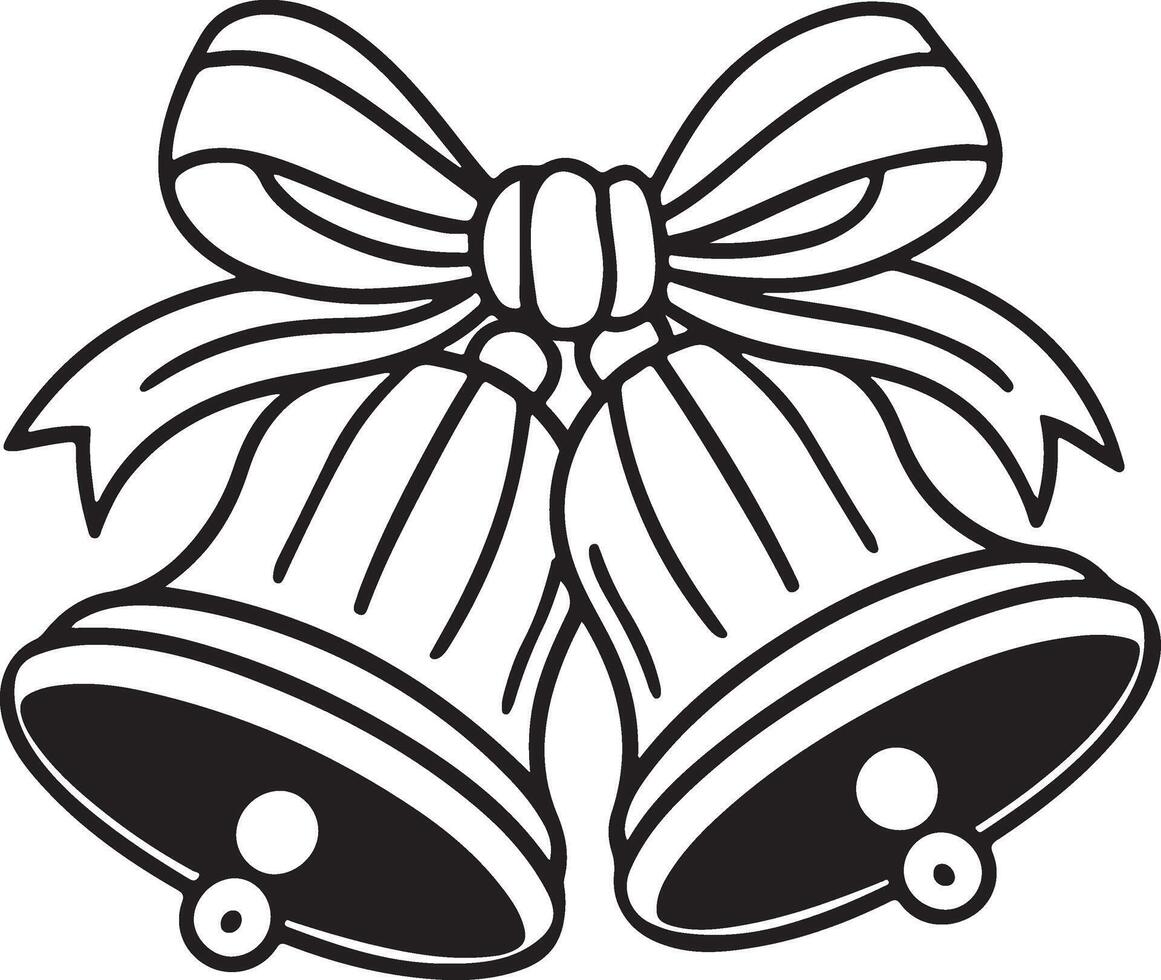 Minimalist Holiday Chime bell line art icon vector