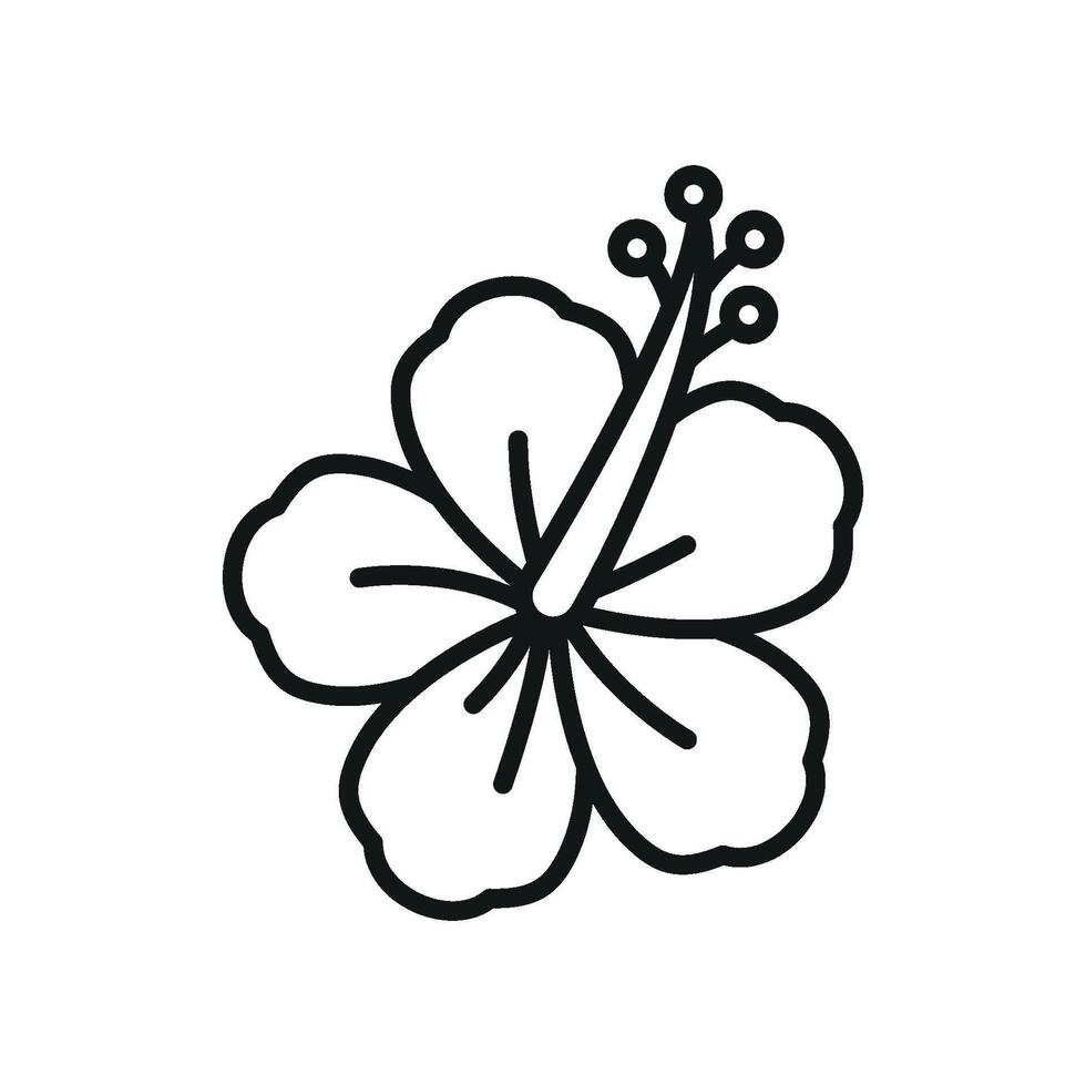 Hibiscus flower icon represents a natural and refreshing feel, ideal for skincare products or organic branding projects. vector