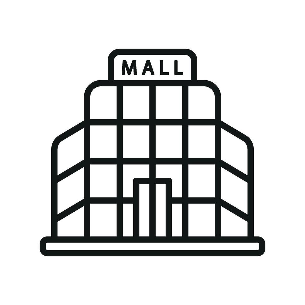 Mall icon a creative illustration perfect for retail or entertainment-themed projects vector