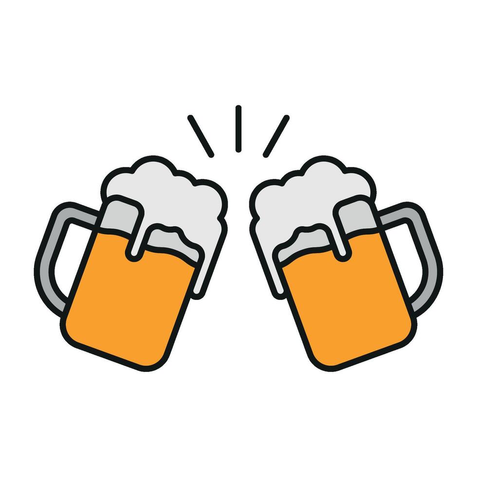 Beer drink icon showcases a classic and cheerful style, ideal for enhancing brewery promotions or festival advertisements. vector