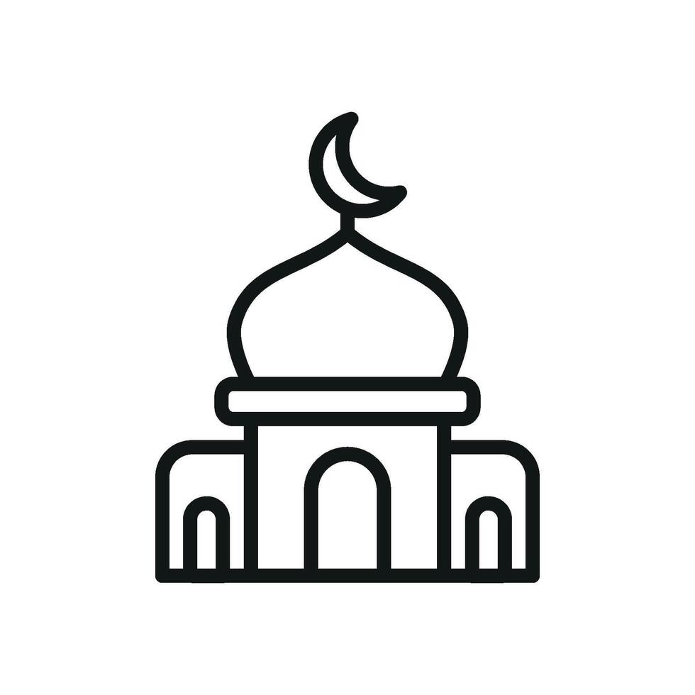 Mosque icon a polished and compact design for versatile faith-based uses vector