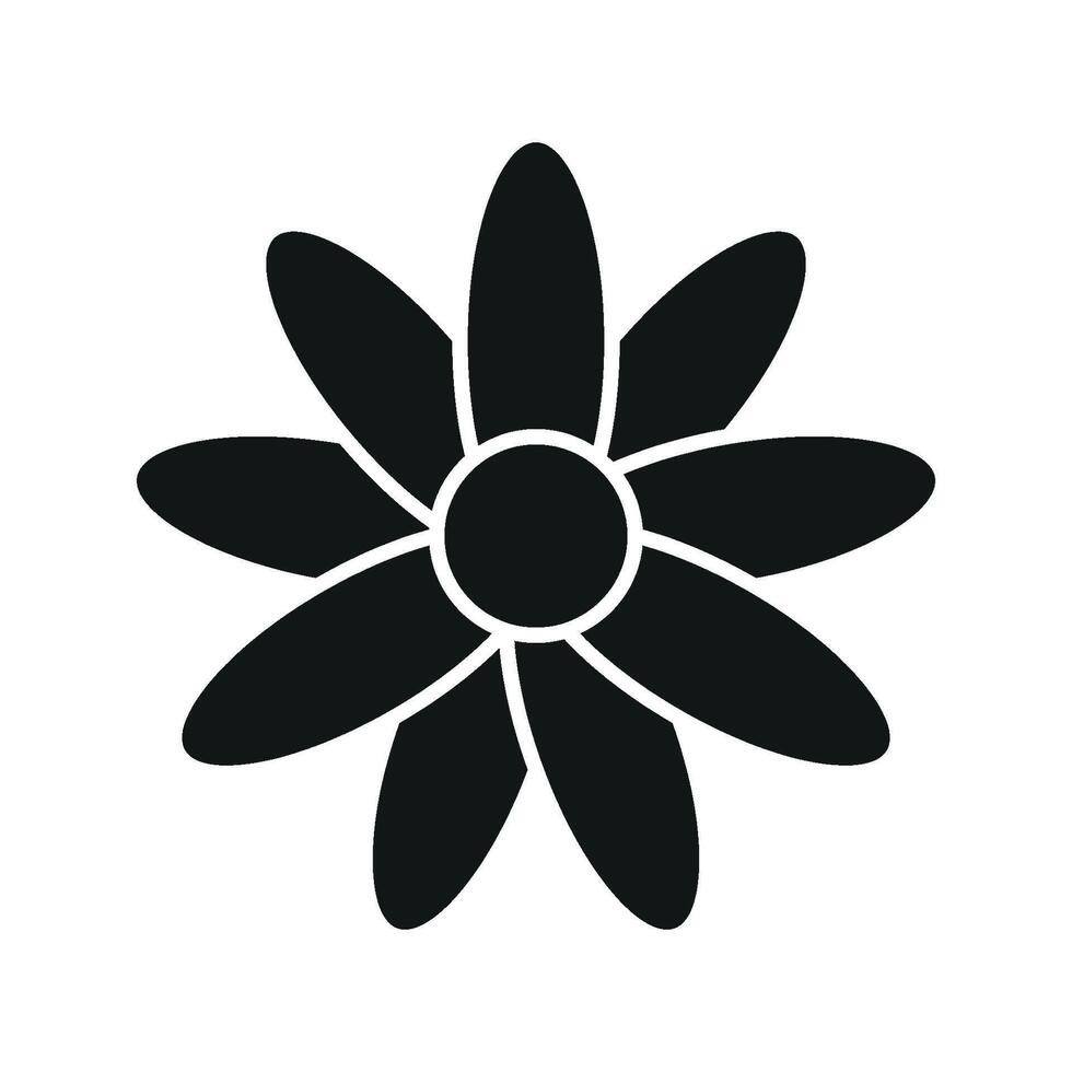 Daisy flower icon represents purity and simplicity, perfect for natural skincare branding or botanical-themed projects. vector