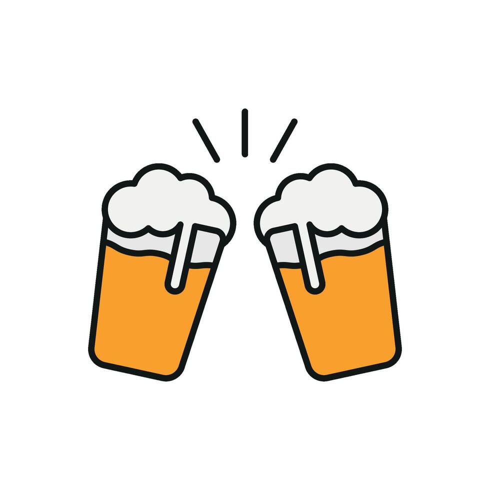 Beer drink icon features a bold and vibrant design, perfect for pub branding, bar menus, or beer-themed projects. vector
