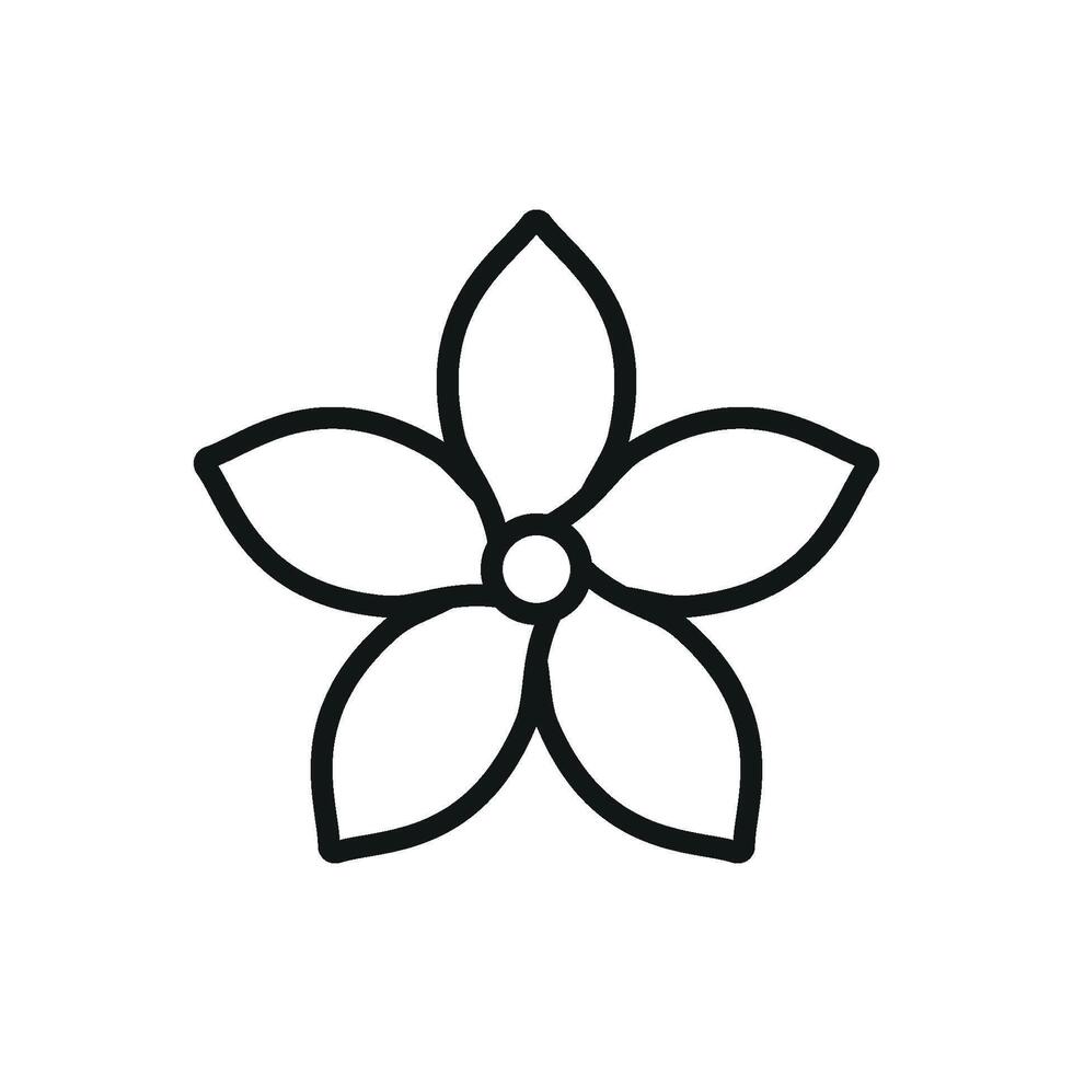 Jasmine flower icon brings a clean and sophisticated touch, perfect for representing purity and elegance in digital or print media. vector