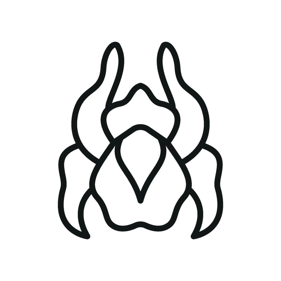 Iris flower icon features a timeless and artistic look, ideal for enhancing garden-themed designs or creative campaigns vector