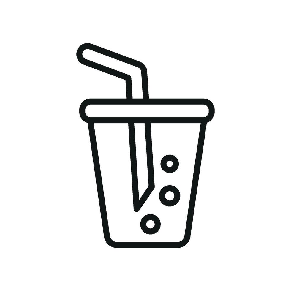 Soda drink icon represents a cool and bubbly vibe, ideal for representing energy, refreshment, and fun in visual materials. vector