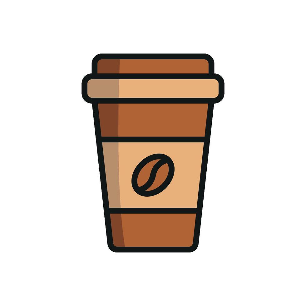 Coffee paper cup drink icon offers a professional and eye-catching look, perfect for coffee branding or packaging designs. vector