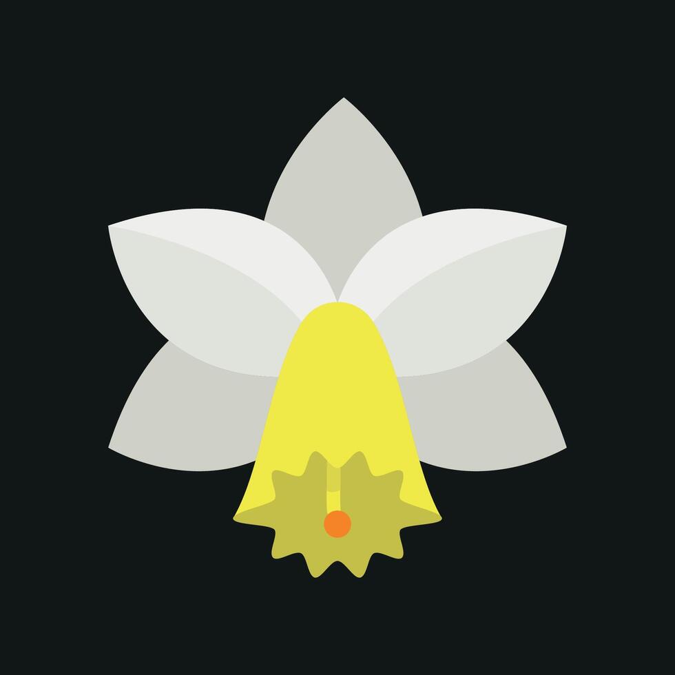 Daffodil flower icon delivers a natural and refreshing feel, ideal for logos, stationery, or floral-themed marketing materials. vector