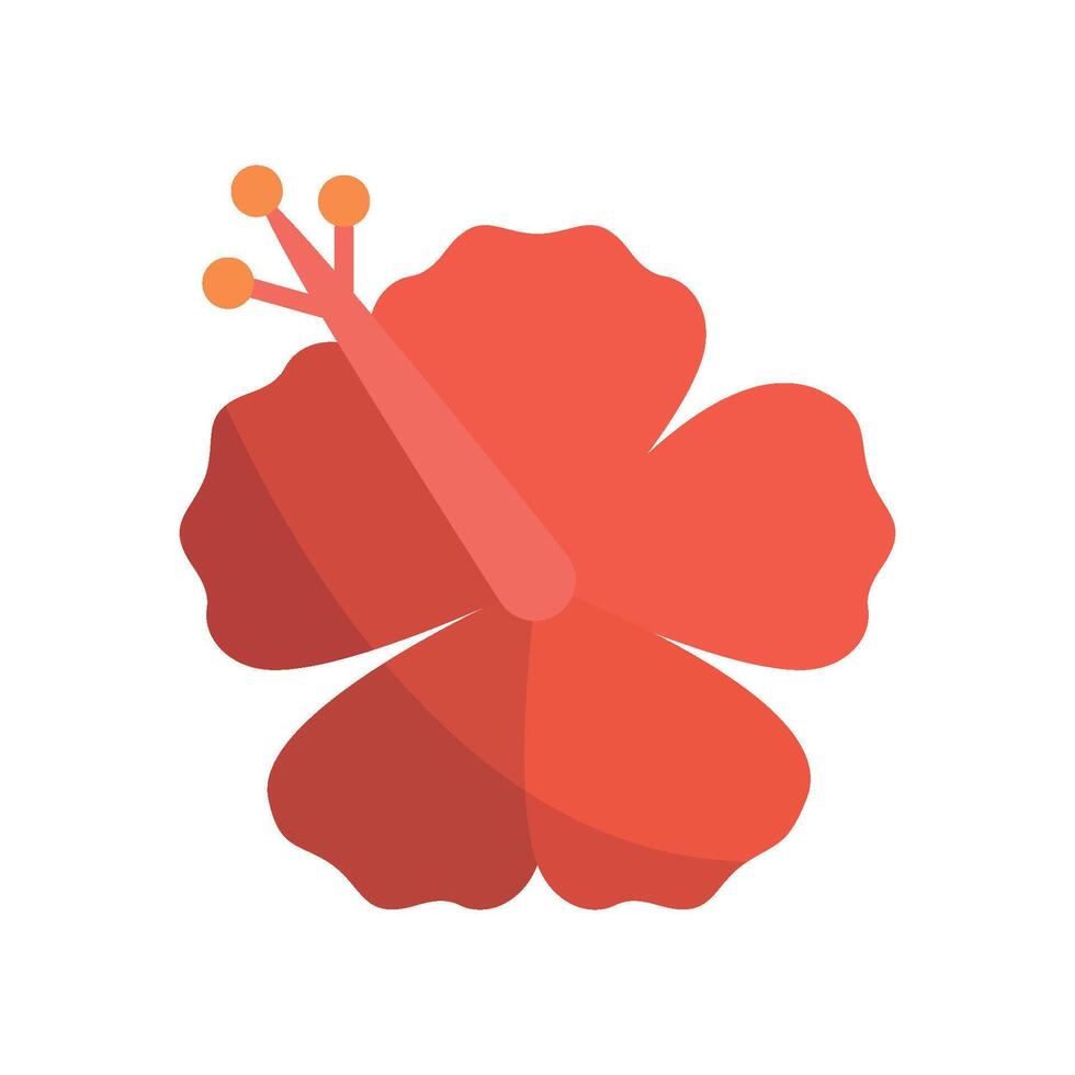 Hibiscus flower icon features a bold and tropical design, perfect for summer-themed projects, travel branding, or beach resorts. vector