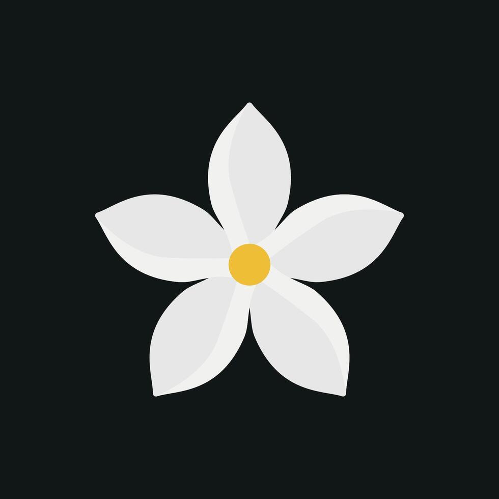 Jasmine flower icon highlights a graceful and versatile style, suitable for promoting natural skincare or eco-friendly products. vector