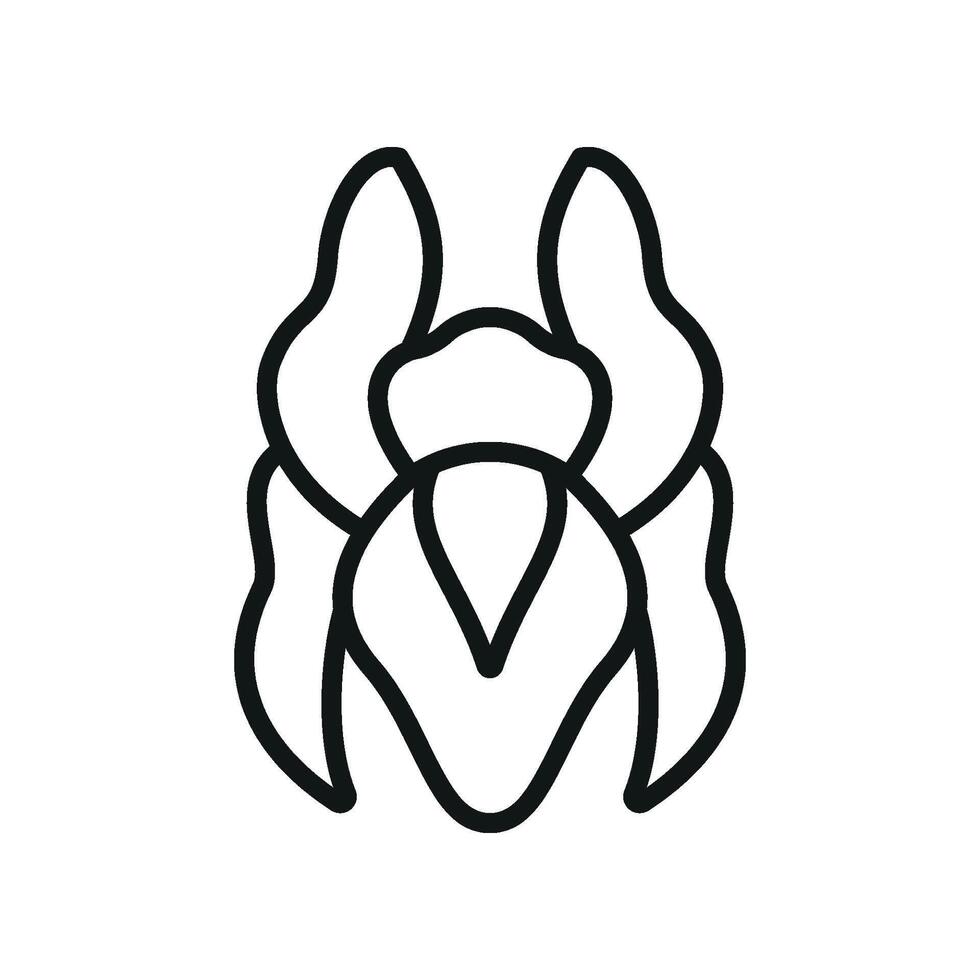 Iris flower icon embodies a refined and luxurious feel, perfect for high-end branding, perfumes, or gift packaging. vector