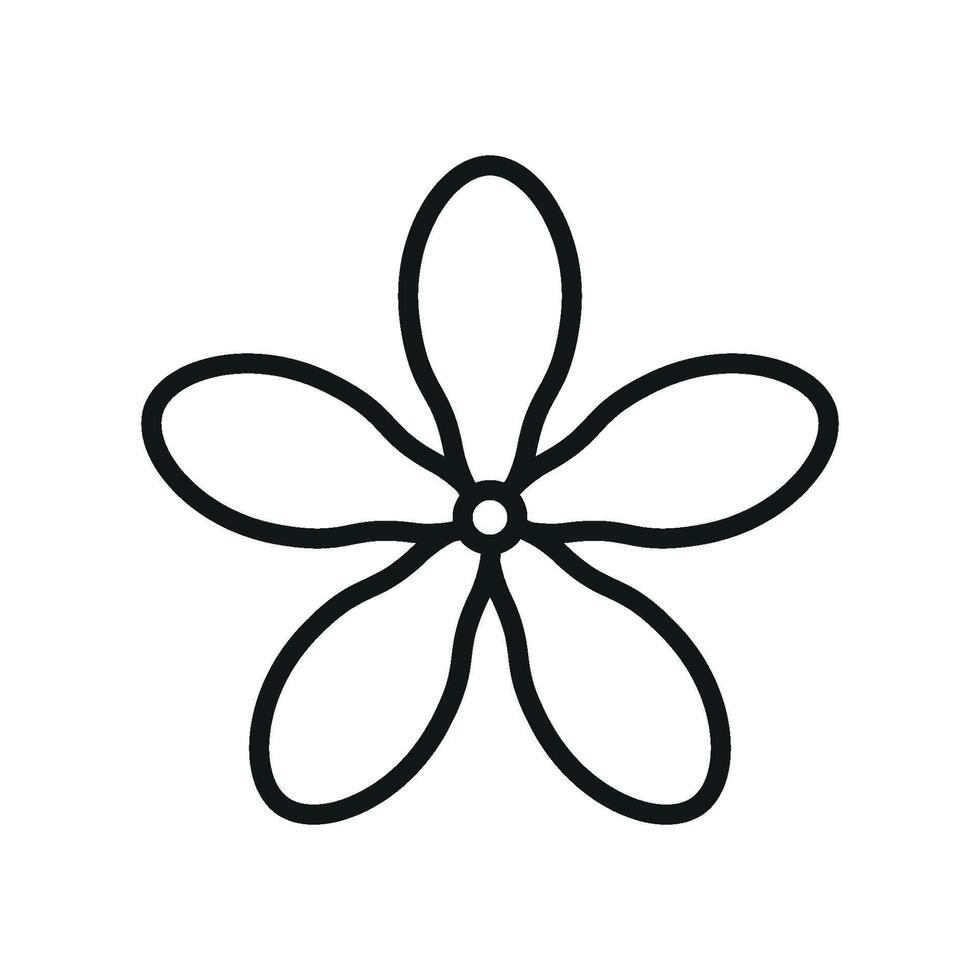 Jasmine flower icon features a timeless and elegant design, perfect for beauty branding, floral invitations, or nature-inspired projects. vector