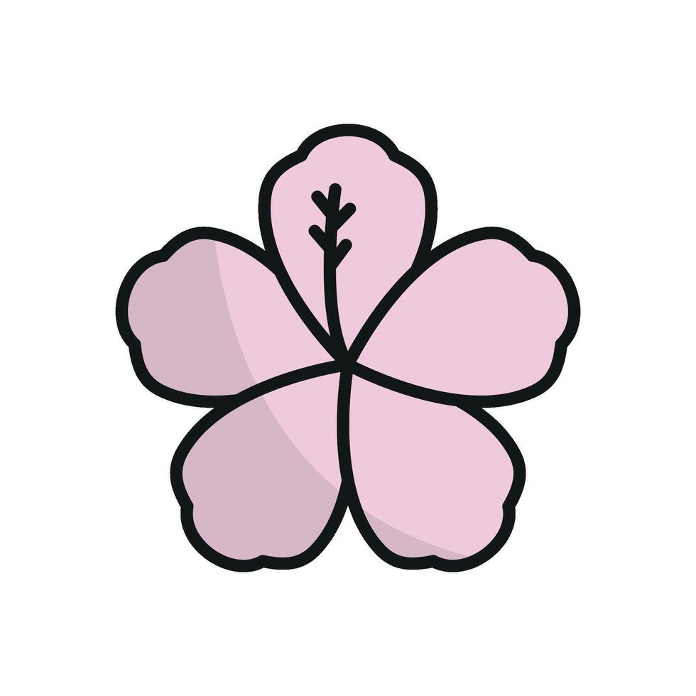 Hibiscus flower icon embodies a warm and sunny aesthetic, perfect for promoting tropical drinks, spas, or beach events. vector