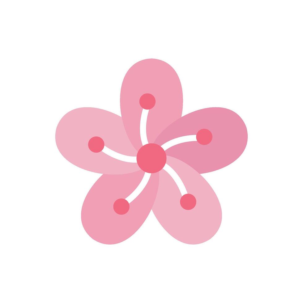Cherry blossom flower icon embodies a serene and sophisticated feel, perfect for creating a tranquil vibe in visual materials. vector