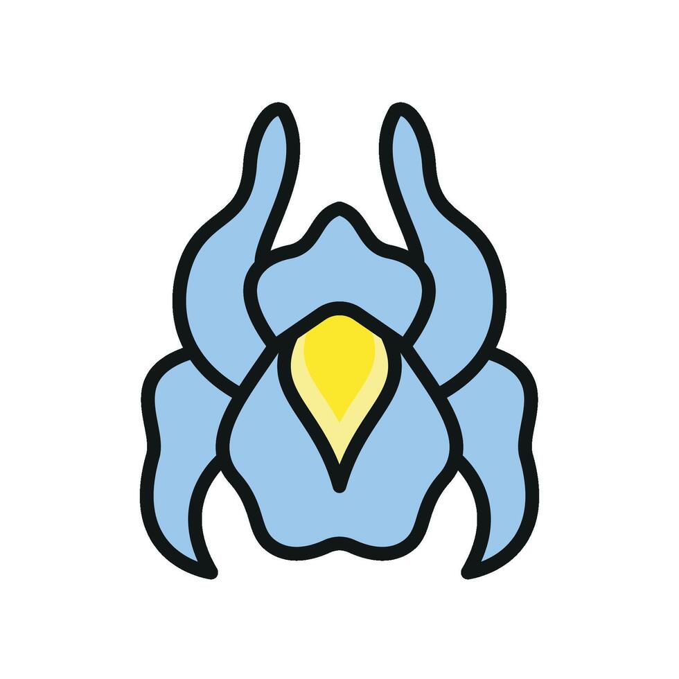 Iris flower icon delivers a fresh and captivating look, ideal for showcasing natural elegance in visual designs. vector