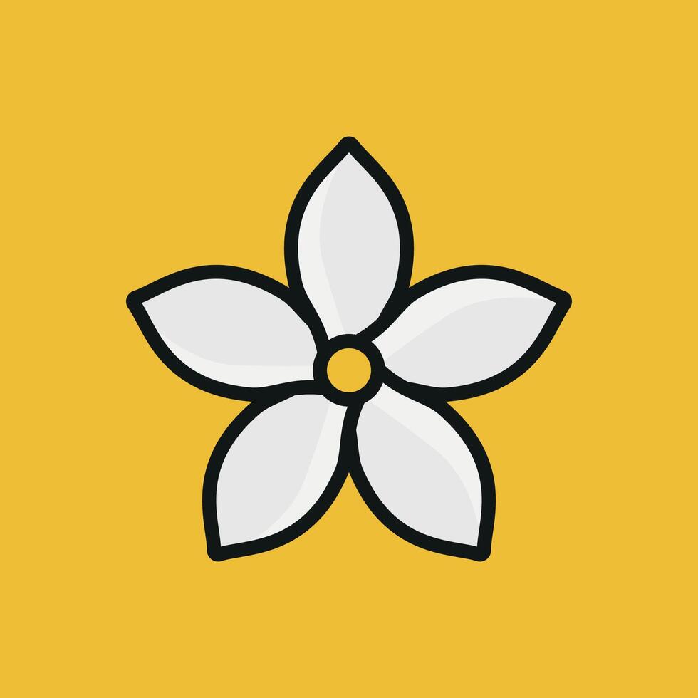 Jasmine flower icon offers a minimalist and charming design, ideal for lifestyle or aromatherapy-themed projects. vector