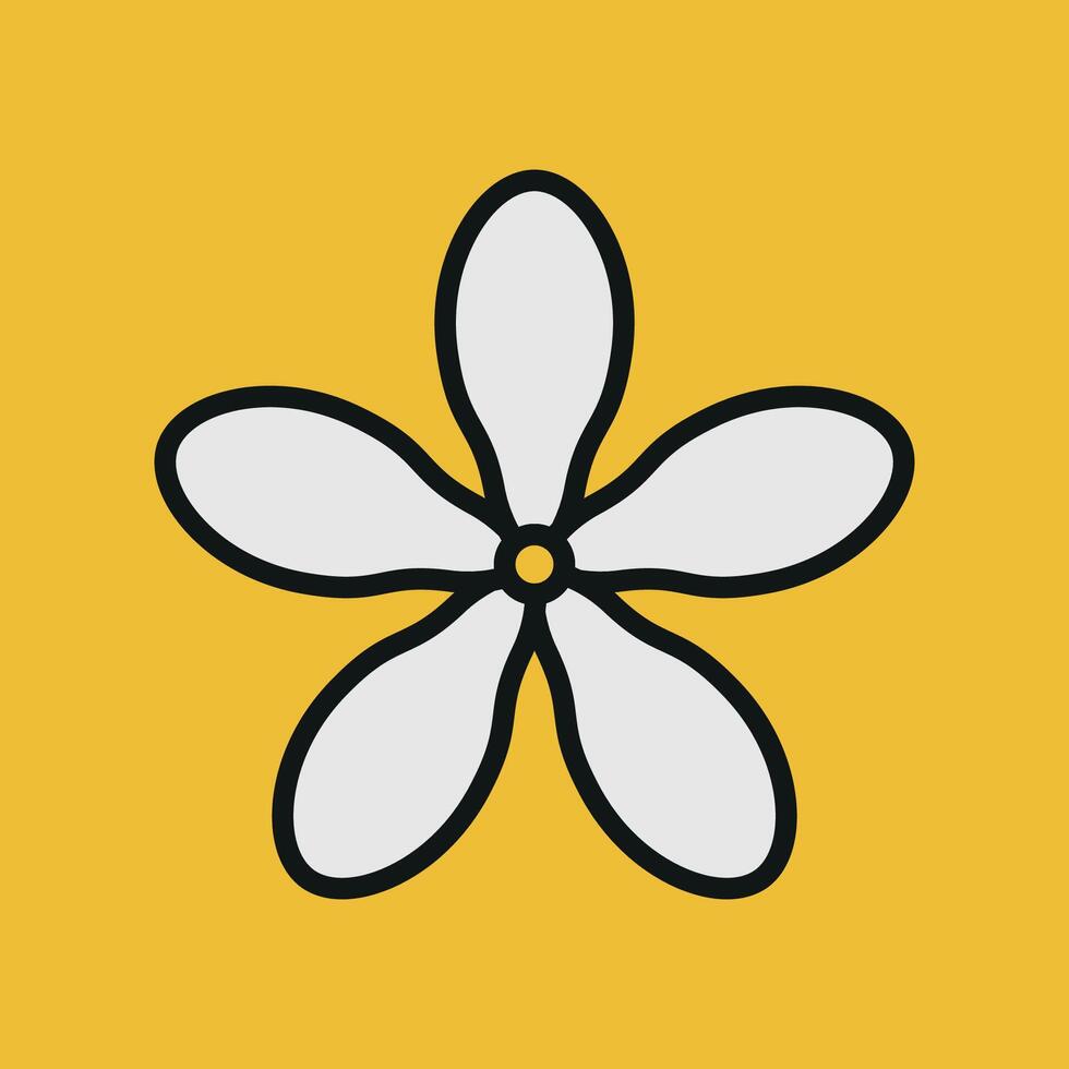 Jasmine flower icon showcases a delicate and fragrant aesthetic, ideal for enhancing wellness campaigns or botanical designs. vector