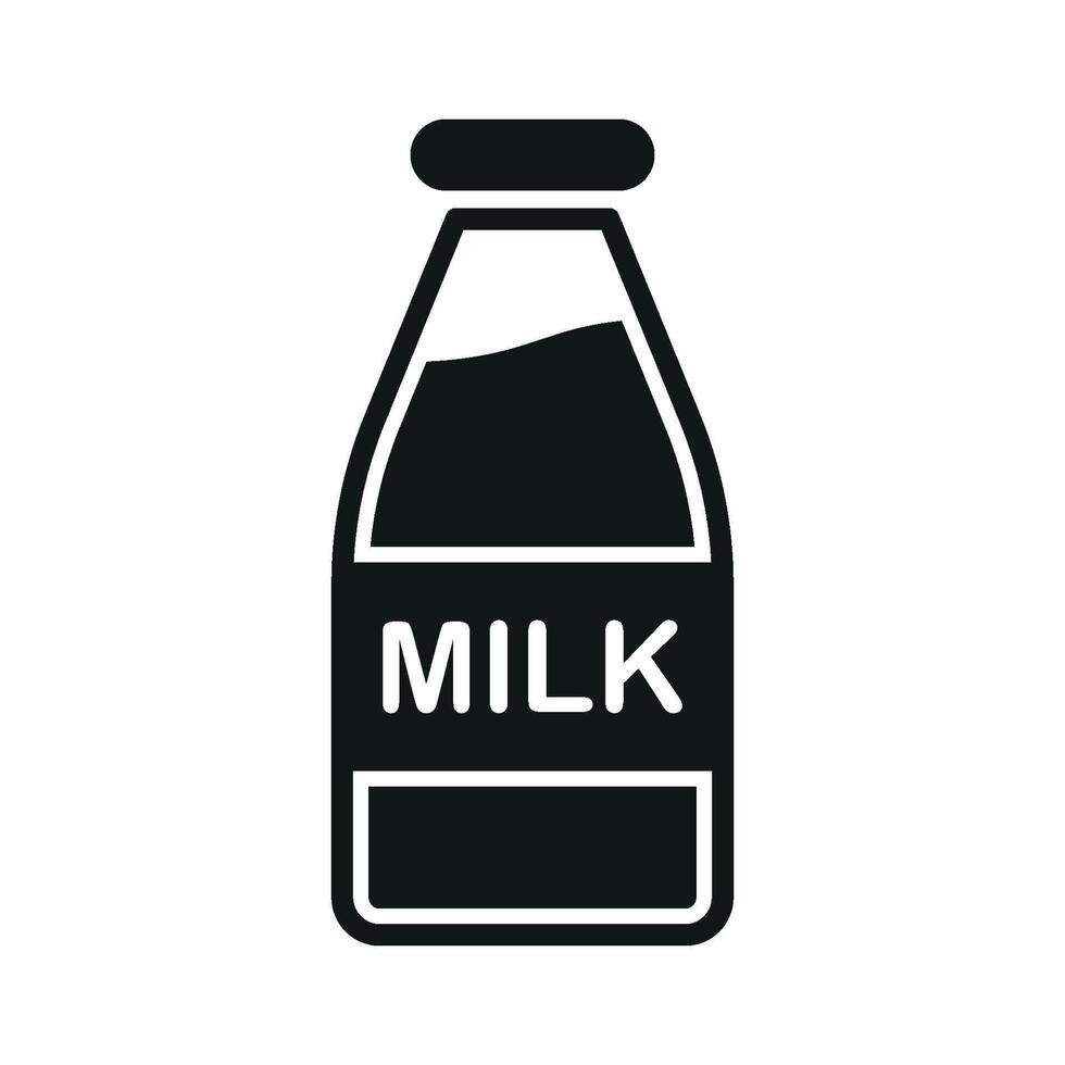 Milk bottle icon features a clean and classic design, perfect for representing dairy products, farm branding, or natural ingredients. vector