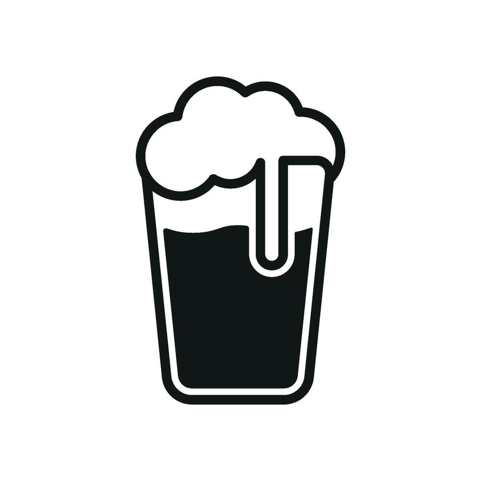 Beer drink bottle glass icon features clean lines vector