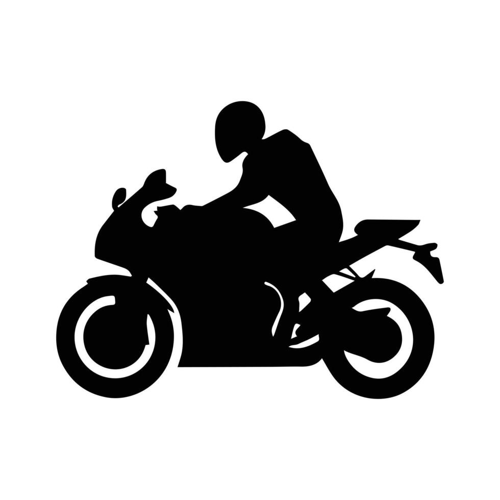 motorcycle racer sport silhouettes vector