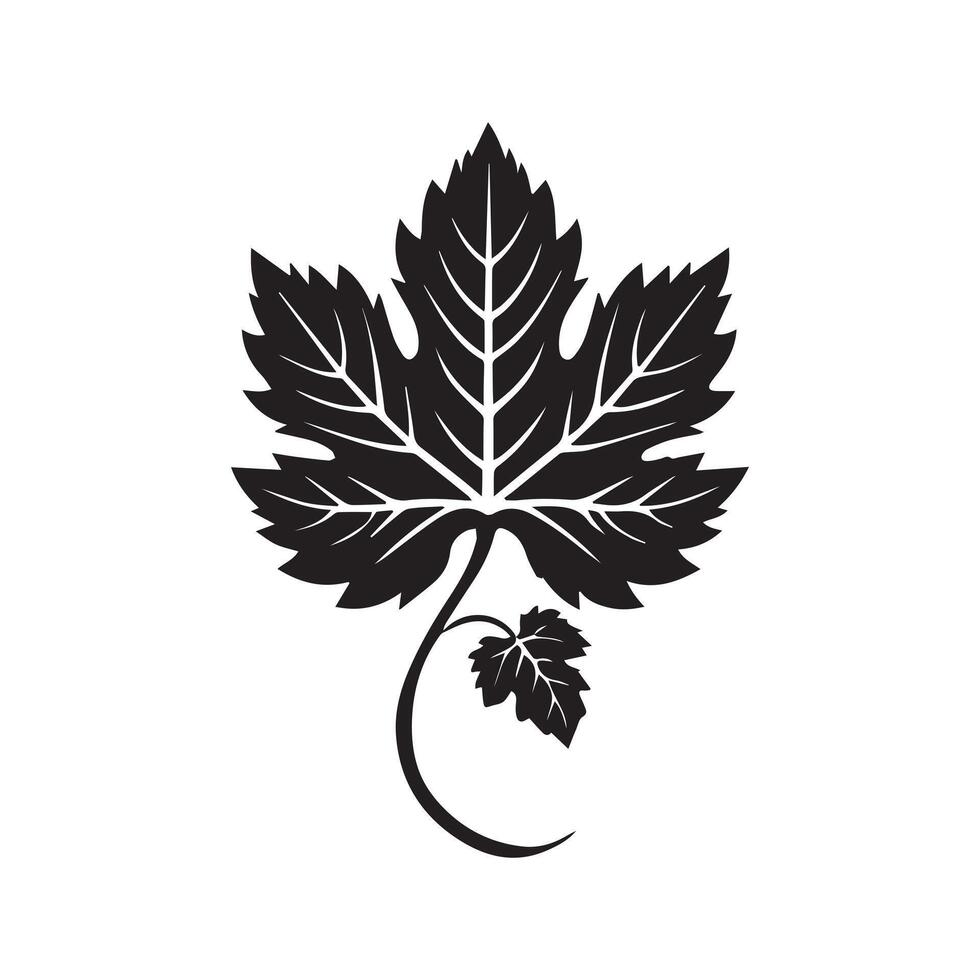Silhouette Stencil of Oak Leaves Graphic Design for Printable Art vector