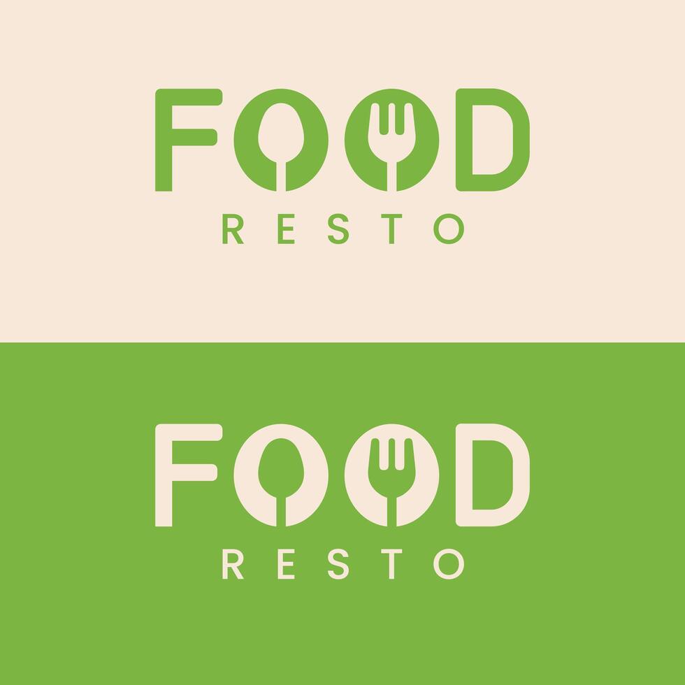 Logo Letter Template. Restaurant logo with spoon and fork. Food logo template. vector