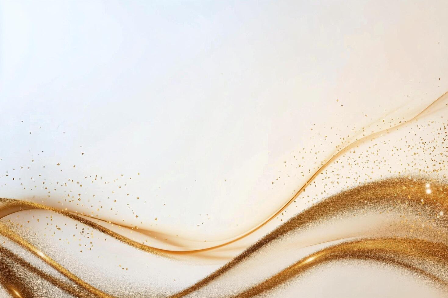 Elegant golden wave design with sparkles on a light background photo