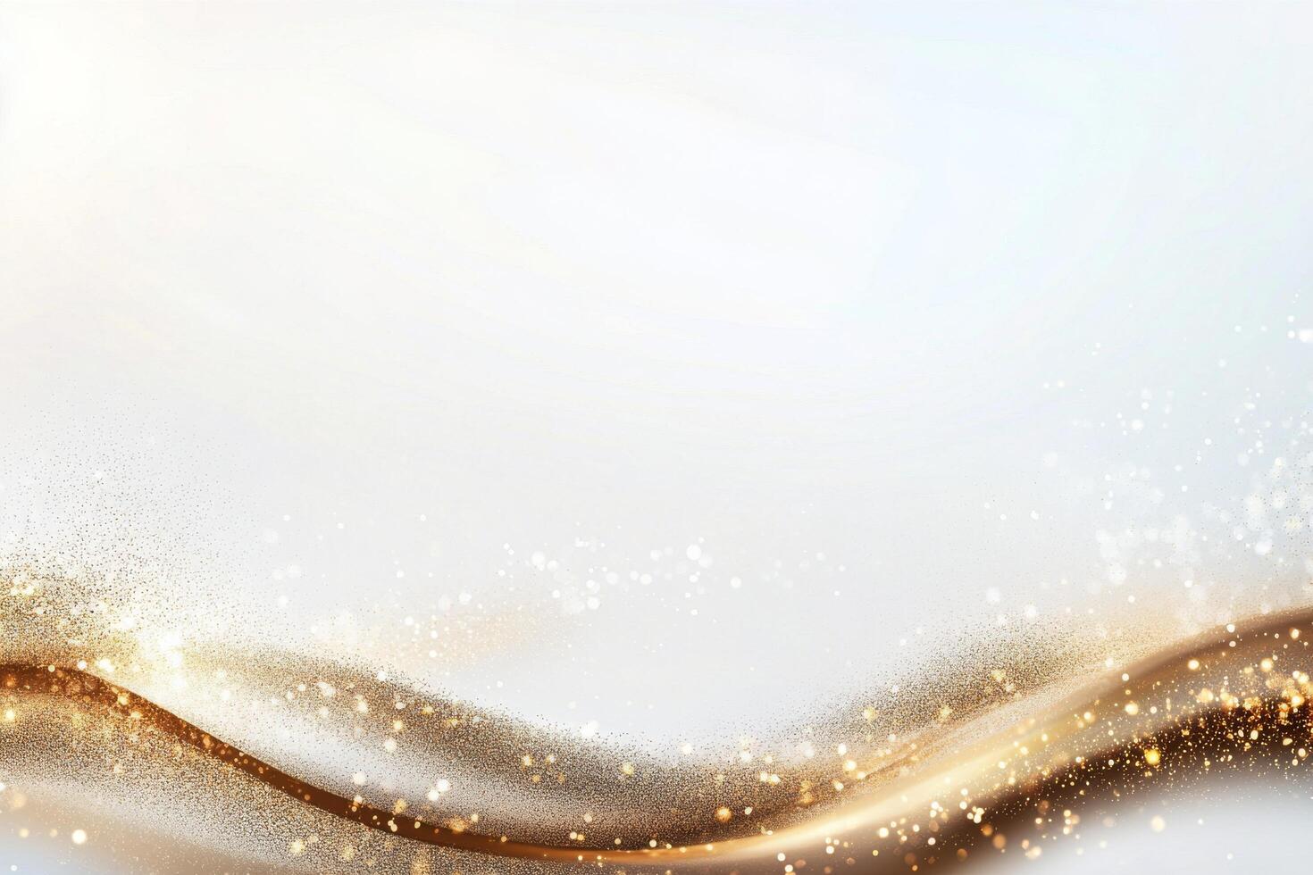 Elegant golden wave design with sparkles on a light background photo
