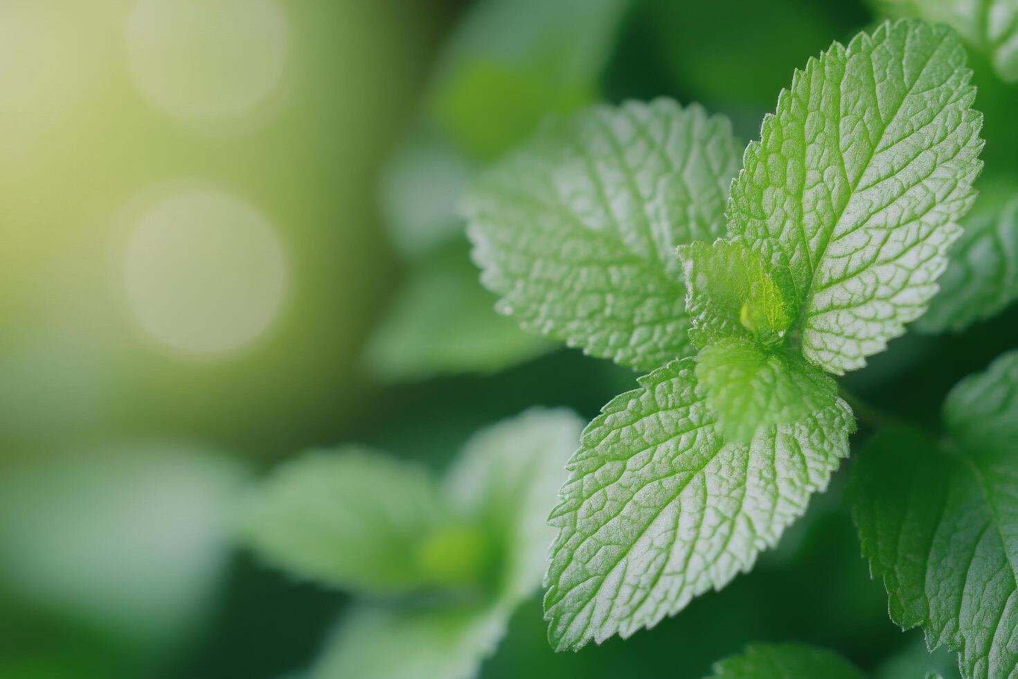 Lush green leaves in varying shades create a vibrant natural backdrop in a serene setting photo