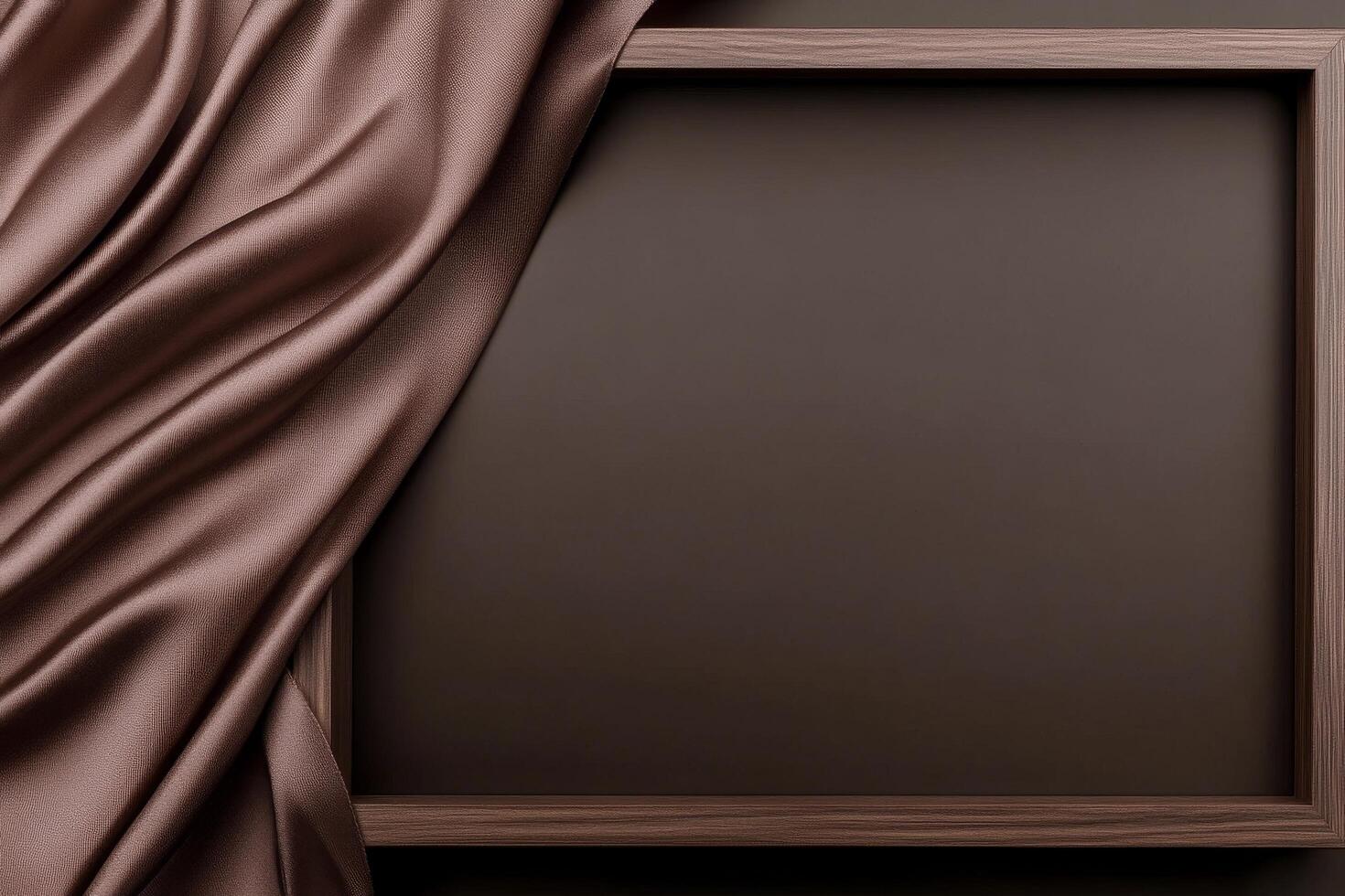 Brown wooden box on a smooth fabric surface with soft lighting creating a calm atmosphere photo