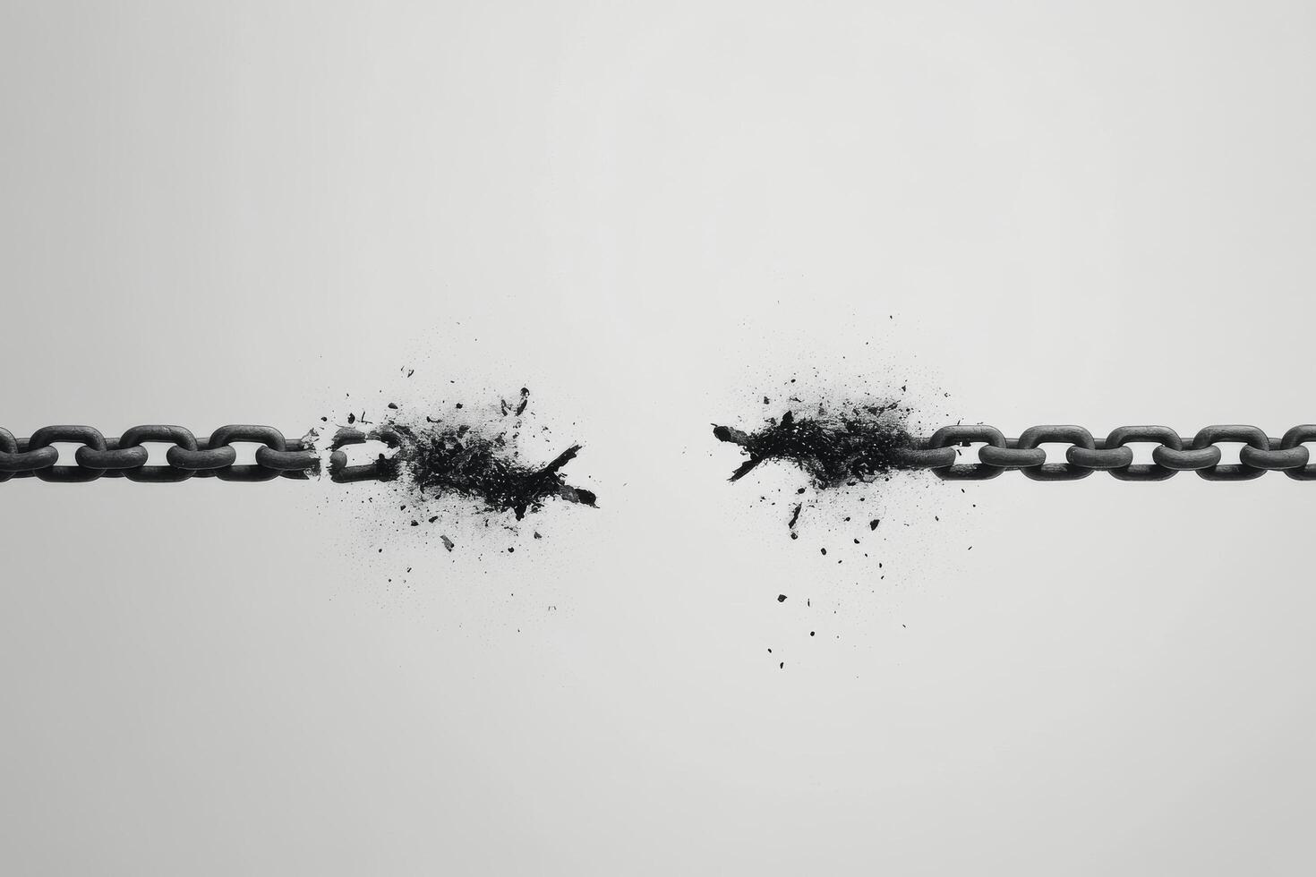 Breaking free from chains symbolizes liberation and new beginnings photo