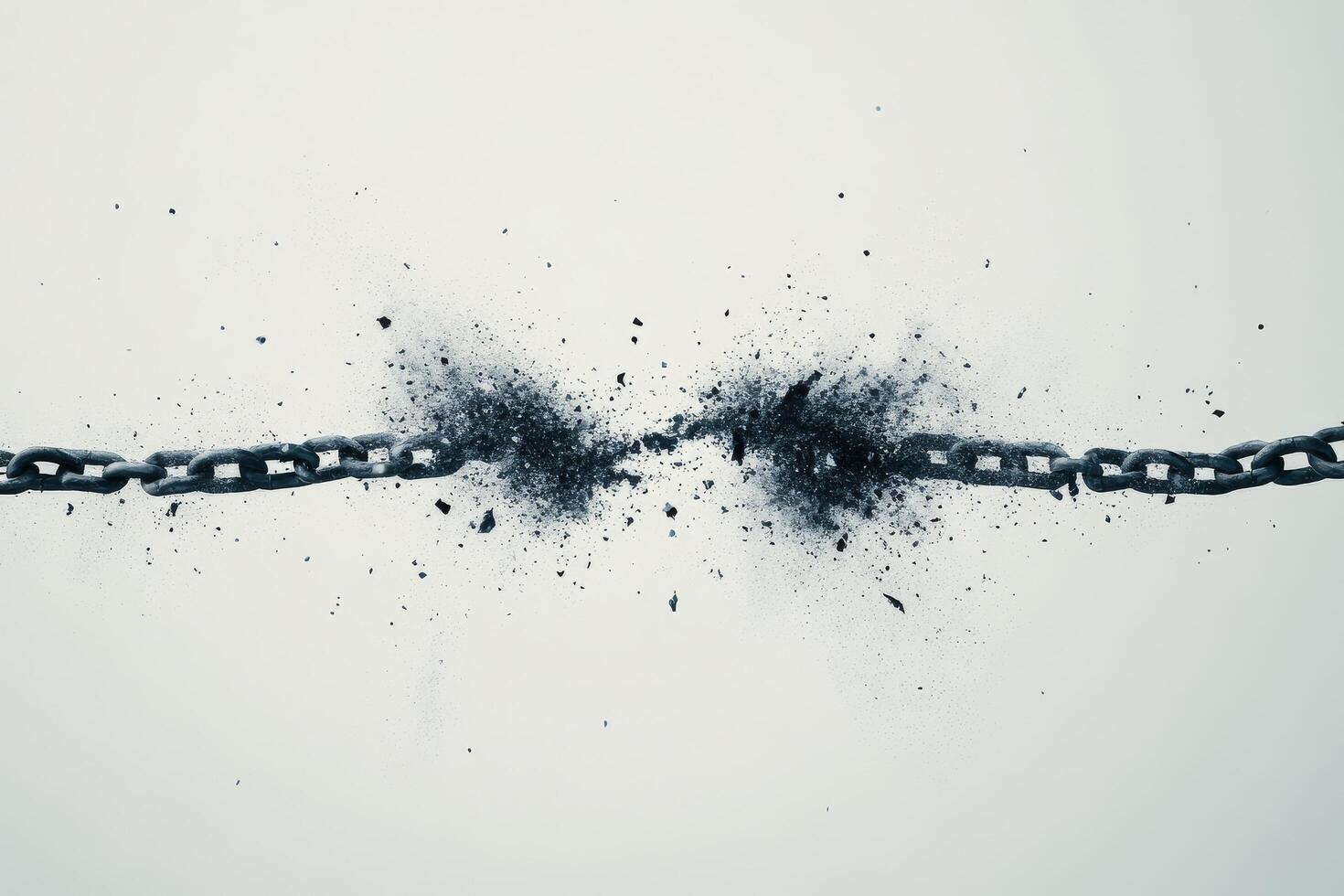 Breaking free from chains symbolizes liberation and new beginnings photo