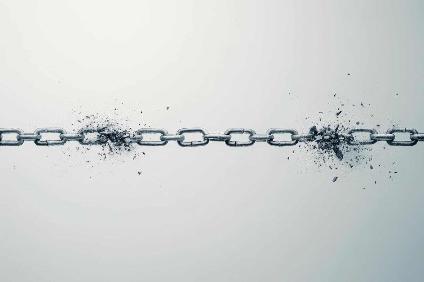 Breaking free from chains symbolizes liberation and new beginnings photo
